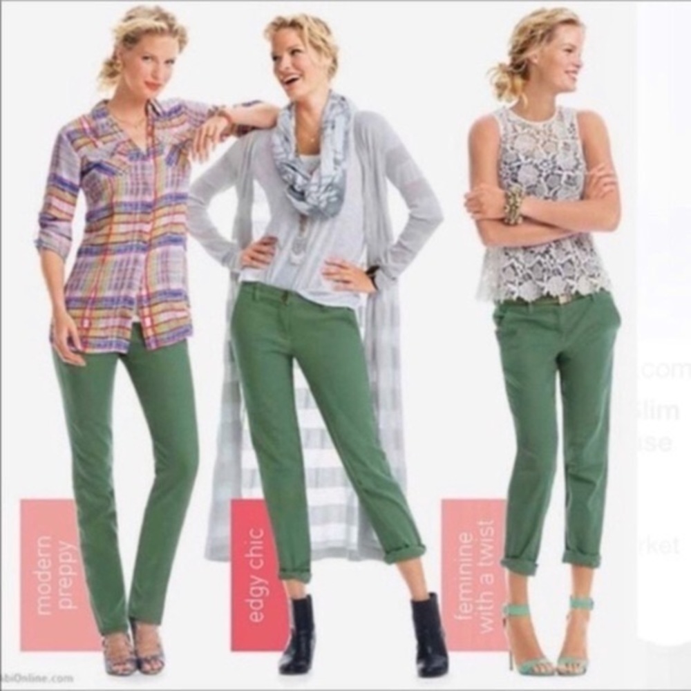 Cabi coast crop pant cactus size 4